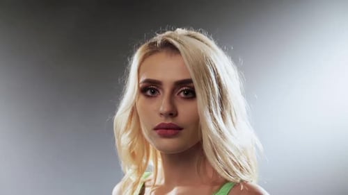 Close Up of Beautiful Woman with Blonde Hair