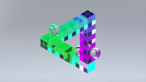 Abstract Geometric Penrose Triangle Optical Illusion Loop