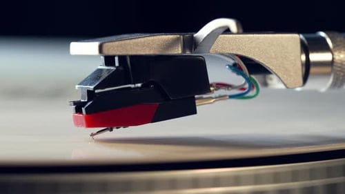 Vinyl Record Player Needle Close Up
