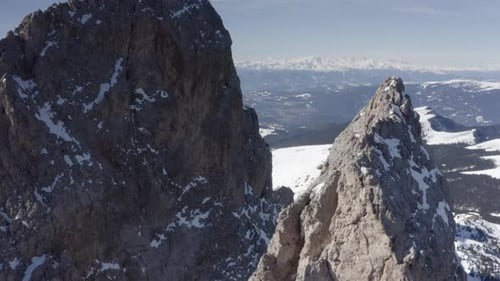Aerial flight adove stunning Alps