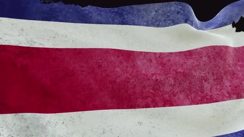 Waving Grunge Flag Animation with Distressed Fabric