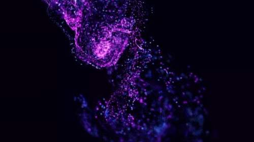 Energetic Flowing Purple Blue Particle Stream Motion Background