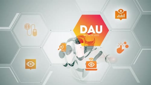 Robotic Hand Taps Digital Hexagon Interface to Reveal Icons