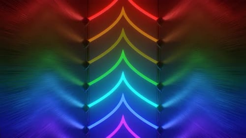 Rainbow Neon Arcs Moving Background Animation
