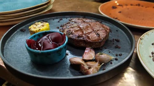 Delicious Steak Dish with Vegetables and Rosemary