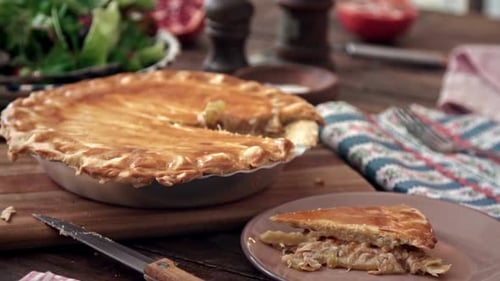 Making Chicken Meat Pie