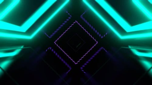 Purple And Turquoise Kaleido Tunnel Flash Background Vj Loop In 4K