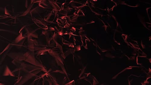 abstract digital red color technology particles plexus wave seamless glossy loop motion background