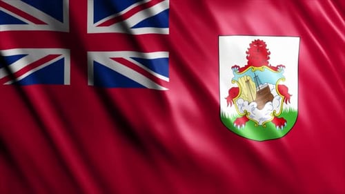Waving Flag of Bermuda Looping Animation