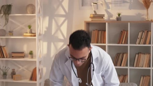Medical Record Doctor Paperwork Man Clipboard