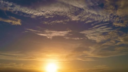 Golden Hour Sunset Time Lapse of Cloudy Sky