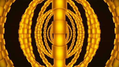 Abstract Golden Geometric Tunnel Loop Background