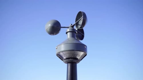 Anemometer Spins in the Wind on a Clear Day