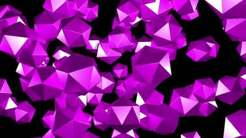 Abstract Geometric Polygonal 3D Fuchsia Background Loop
