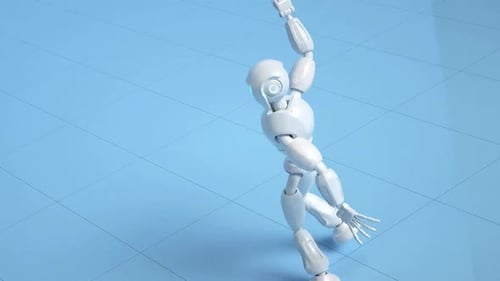 Animated 3D Robot Performs Dynamic Dance Moves