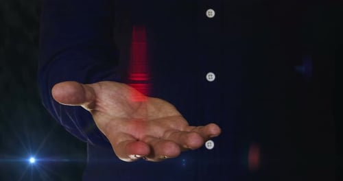 Alert warning symbol over hand