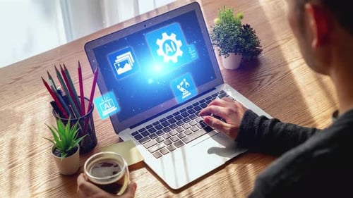 Inteligência artificial: processamento cerebral de dados com o conceito Generative Artificial Intelligence Spire