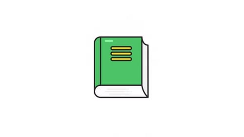 Animated Flat Design Book Icon Loop