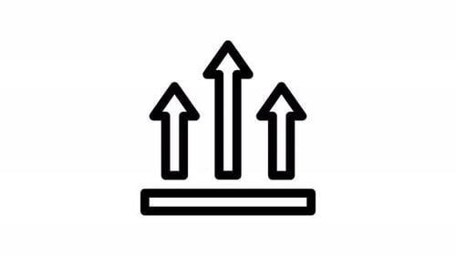 Animated Flat Design Upload Progress Arrows Icon