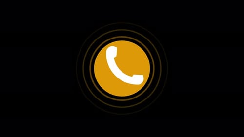 Animated Flat Design Phone Call Icon with Ringing Effect