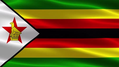 Realistic Waving Flag of Zimbabwe Seamless Loop