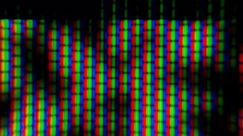 Closeup View of RGB Pixel Structure on a Screen