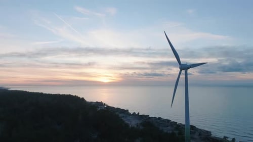 Aerial establishing view of abandoned seaside fortification buildings at Karosta Northern Forts on t