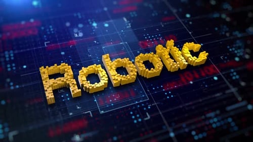 Robotic 3D Pixel Text on Futuristic Digital Circuit Board