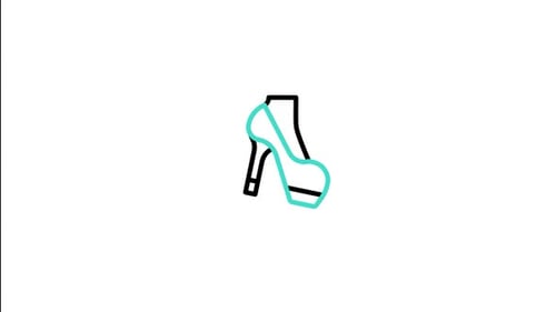 Flat Design High Heel Shoe Icon Animation