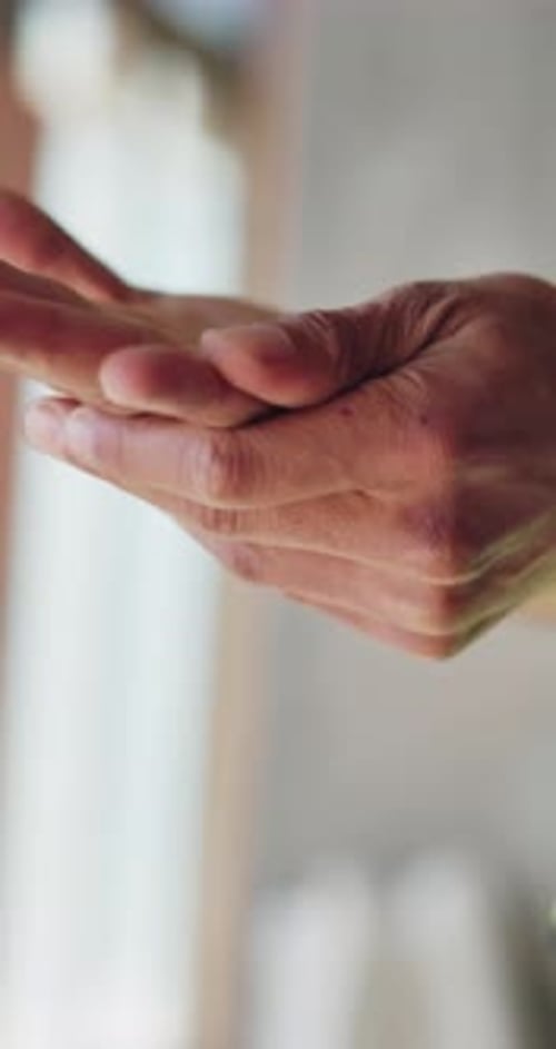 Construction, hands and worker with wrist pain massage for carpal tunnel, tension or work accident
