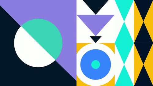 Animated Geometric Pattern or Background Loop Resolution Geometric Motion Design in Bright Colors