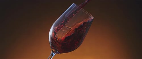 Wine Pouring into Glass in Slow Motion