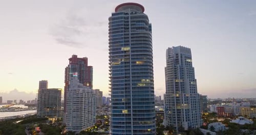 South Beach Miami Beach Florida Aerial View Paradise South Pointe Park and Sea Pier Ocean Drive