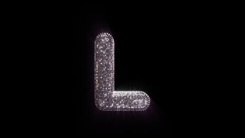 L Letter with Disco Ball aesthetics On Alpha Loop