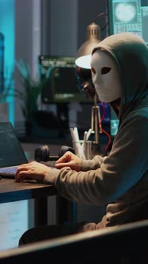 Cyber-imposteur vidéo vertical avec système de sécurité anonyme anti-masquage