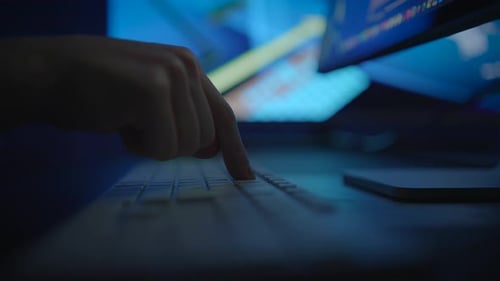 A Modern Workspace Featuring a Computer and Keyboard with Emphasis on Functional Design
