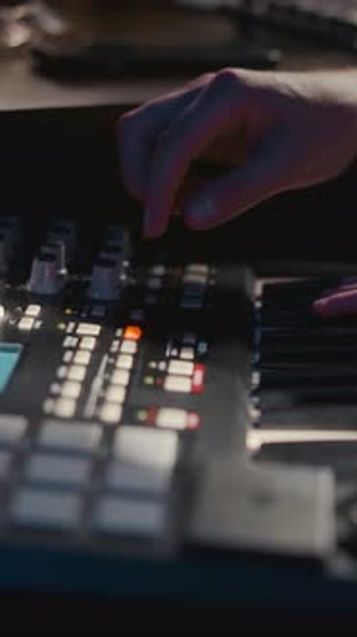 Piano Keyboard Being Played by Adult and Child