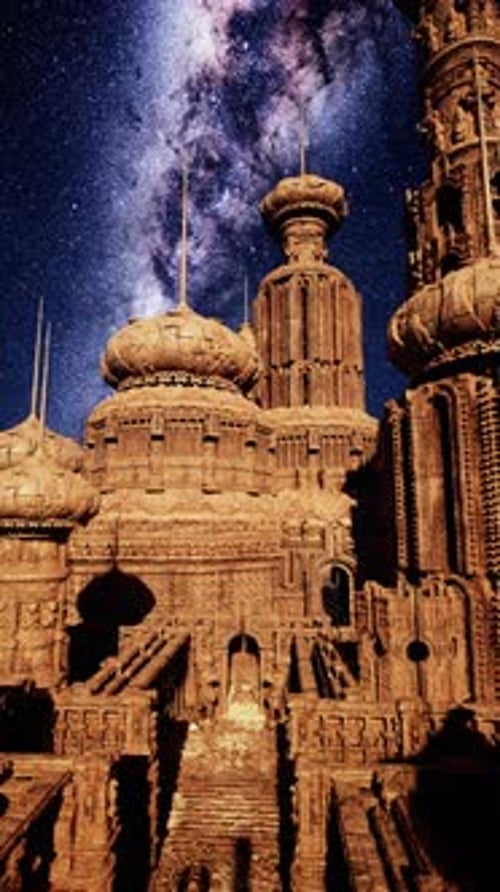 Tall Building Under Starry Night Sky