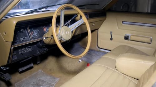 Beautiful Leather Interior of an American Retro Car Old Cars of the USA