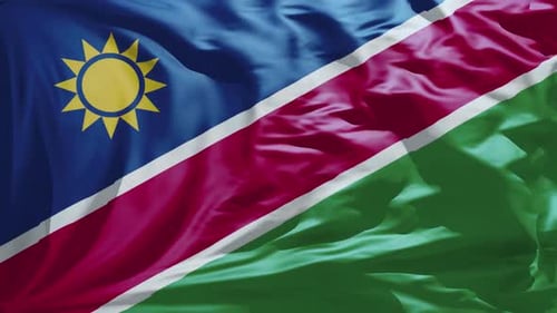 Realistic Waving Flag of Namibia Looping Background