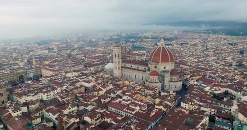 Aerial View Cityscape Florence Cathedral of Saint Mary of the Flower Italy