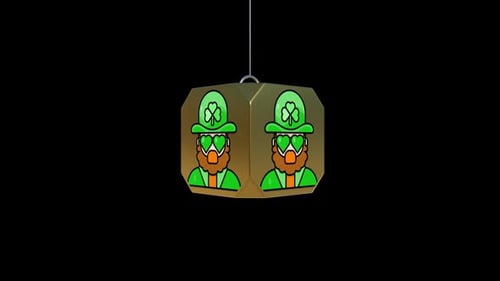 Animated Geometric Leprechaun Icon Cube Shatter