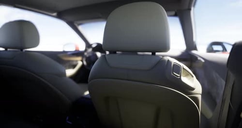 Rear View of Car Interior Showcasing Modern Design and Spacious Layout