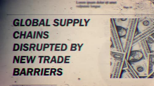 Distorted Grunge Newspaper Headline with Money Reveal