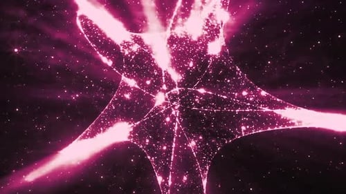 Abstract Glowing Pink Particle Light Tunnel Animation