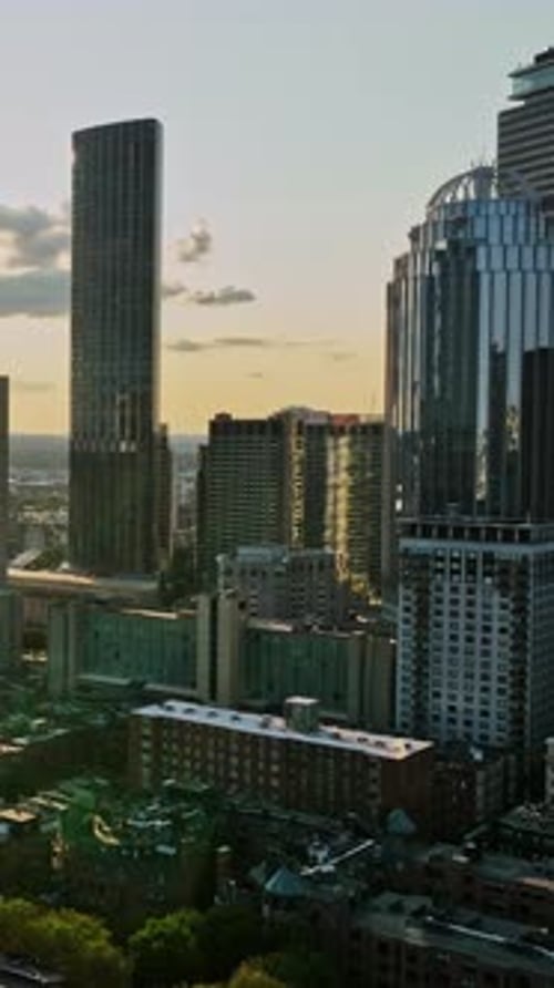 Aerial sunset view of Boston skyline highlights urban growth