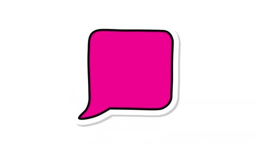 Pink Speech Bubble Cartoon Pop-Up Animation