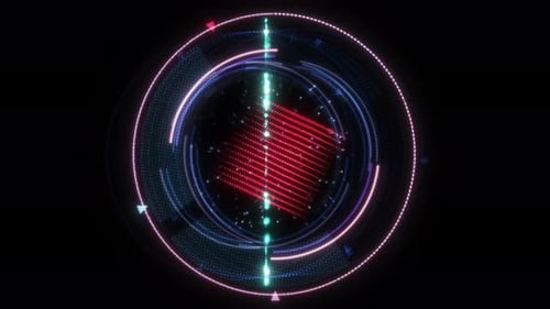 3D Radial and Cubic Hologram Display Seamless Loop