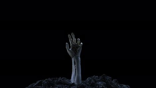 Zombie Hand Crawling Out of the Ground with Alpha Channel