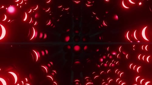 Verschiebtes rotes Ventil mit neonblauem VJ-Loop-Hintergrund